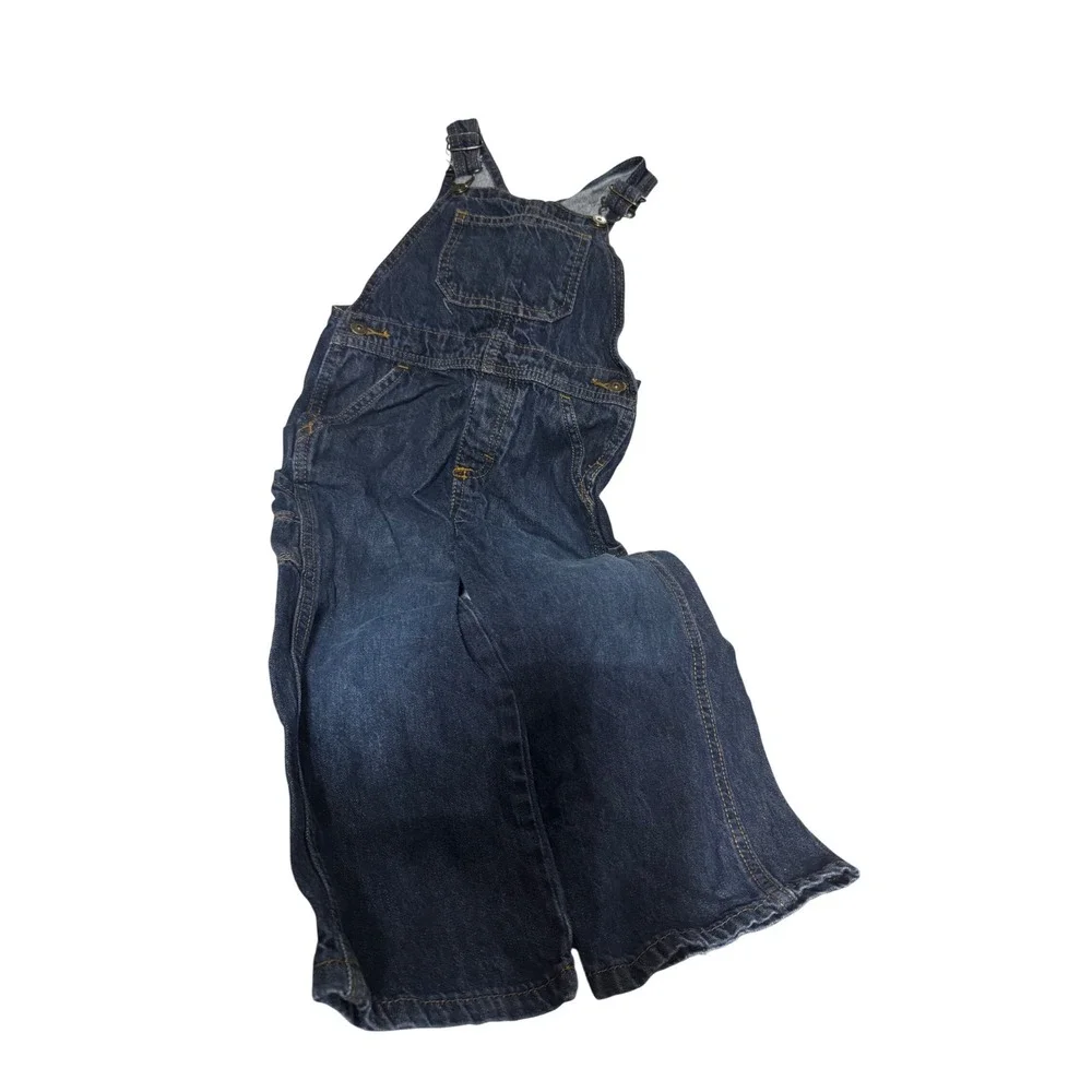 Wrangler Jeans Co Toddler Boys Dark Wash Denim Carpenter Bib Overalls 4T 9FPTHOD
